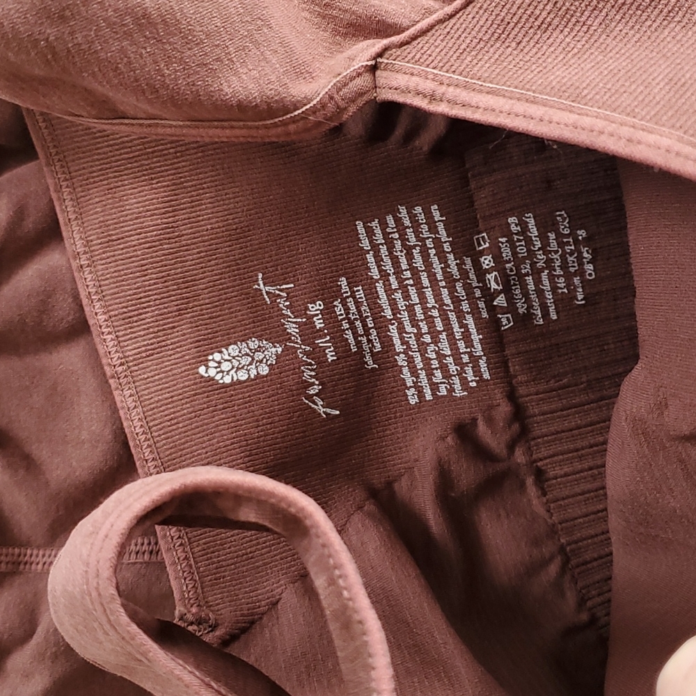 M/L Free People Good Karma Running Shorts and Square Neck Bra Set Violet Umber - Picture 6 of 14